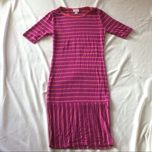 LULAROE stripe t-shirt dress XS EUC